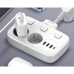 چندراهی برق LDNIO مدل SC2315 با ۲ پریز و ۳ پورت USB (PD 20W + QC 3.0) - تصویر 2